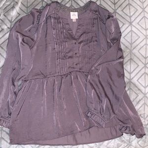 Knox rose long sleeve purple blouse XXL